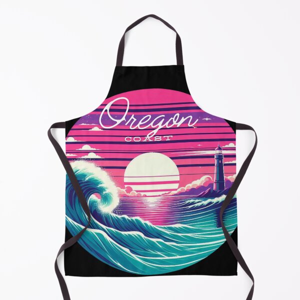 Item preview, Oregon Coast Synthwave Sunset With Lighthouse designed and sold by SeaStarAlex.