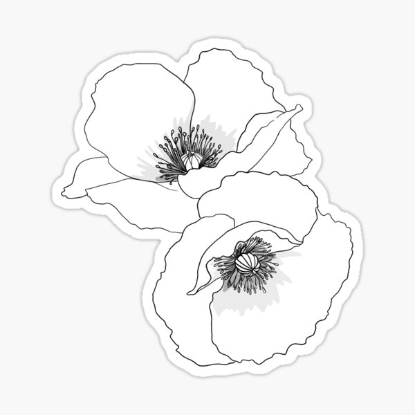 Poppy Temporary Tattoo / small flower tattoo / floral tattoo / tiny flower  / wildflower / cute flower / flowers / tattoos / fine line tattoo