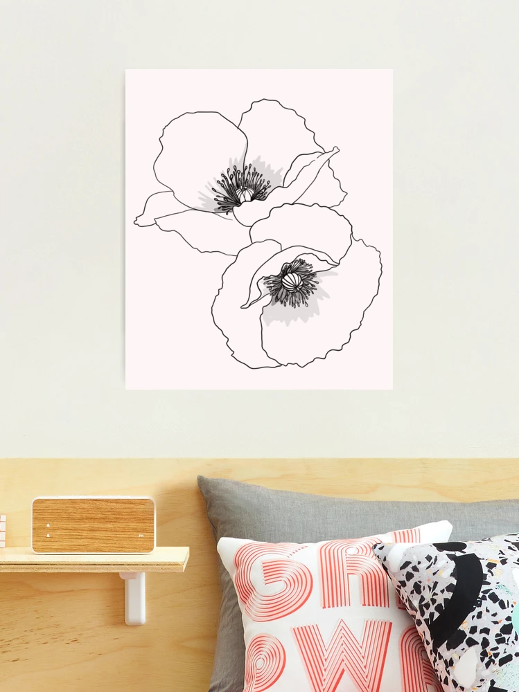 Poppy Flower Tattoo Style Art