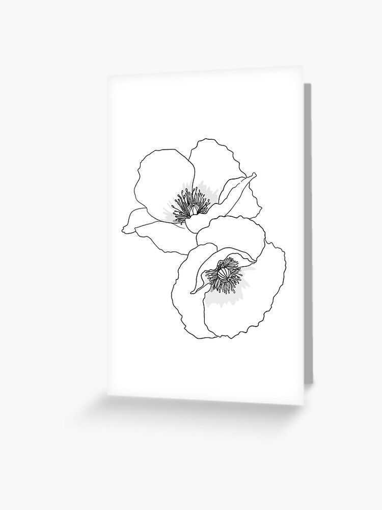 Black and Grey Poppy Flower Tattoo Design – Tattoos Wizard Designs