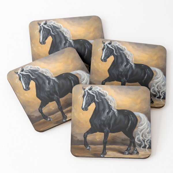 Item preview, Black Mustang with white mane designed and sold by fotofeast.