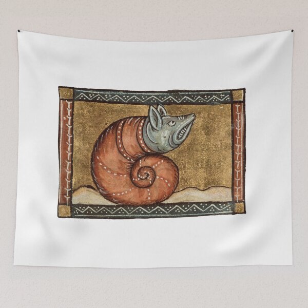 Item preview, Angry Snail Funny Medieval Bestiary Illustration 14th Century  designed and sold by rosaliemillen.