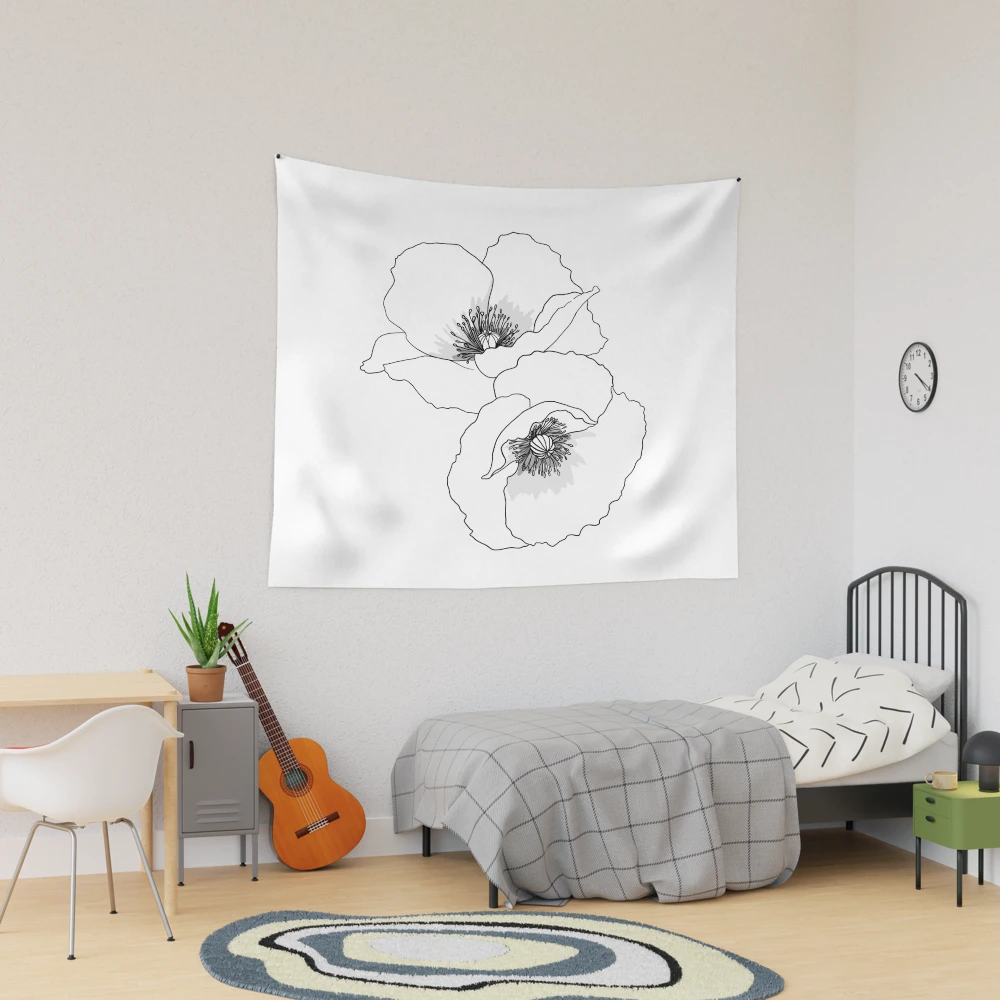 Poppy Flower Tattoo Style Art