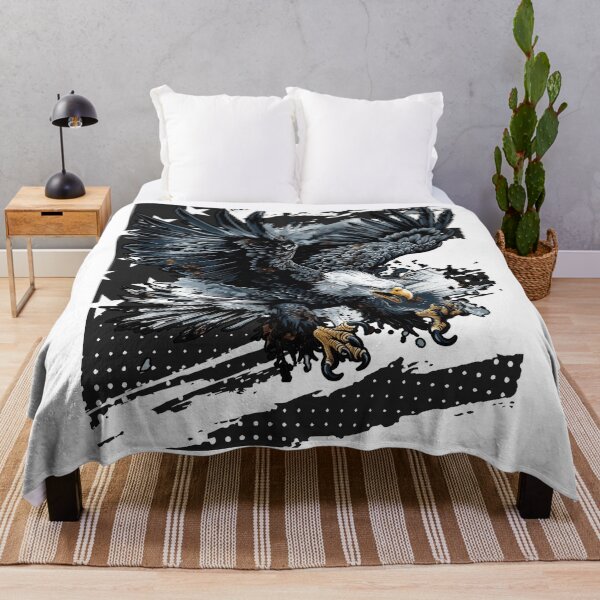 Item preview, Mighty Bald Eagle with B & W American flag background designed and sold by AmericaFreedom.
