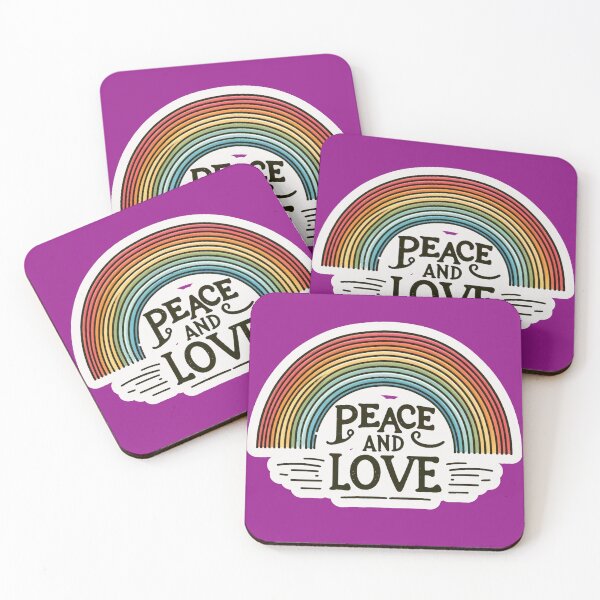 Item preview, Peace and Love Quote Rainbow Bridge Pride Art  designed and sold by Nanthanon.