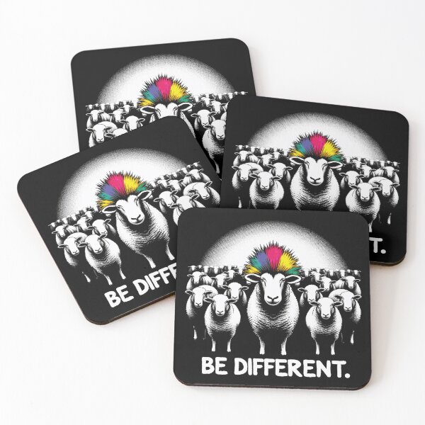 Item preview, Be Different - Cute Punk Sheep Rainbow Mohawk designed and sold by Urban-Alien.