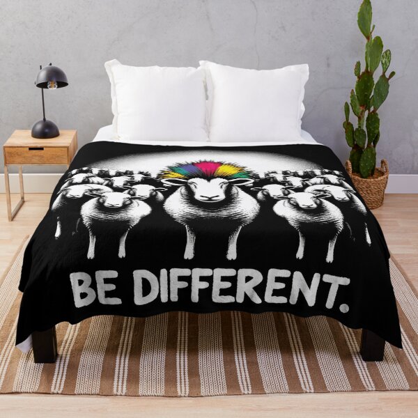Item preview, Be Different - Cute Punk Sheep Rainbow Mohawk designed and sold by Urban-Alien.