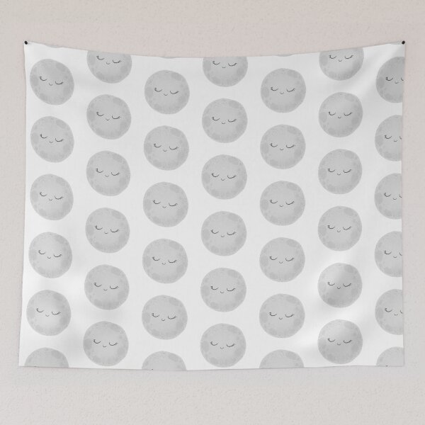 Item preview, Cute smiling grey moon designed and sold by DarianaArt.