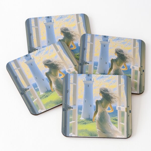 Item preview, Women looking at a Lighthouse through window designed and sold by fotofeast.