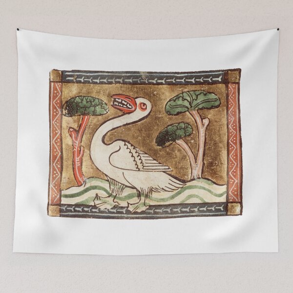 Item preview, Bird with Teeth Illustration Bestiary Manuscript 14th Century designed and sold by rosaliemillen.
