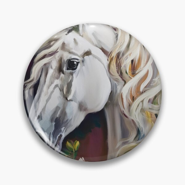 Item preview, White horse portrait with flowers designed and sold by fotofeast.