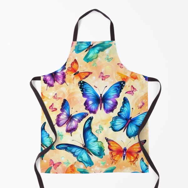 Item preview, Butterfly series printed fabric, fantasy, blue, orange, purple designed and sold by janjacbu.