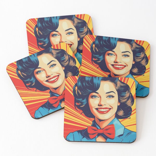 Item preview, Pop art style retro women with red bowtie designed and sold by fotofeast.