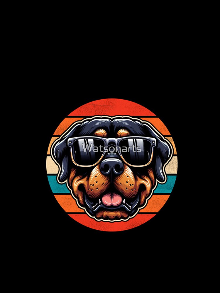 Thumbnail 4 of 4, iPhone Case, Cool Retro Rottweiler Design Rottweiler Wearing Sunglasses designed and sold by Watsonarts.