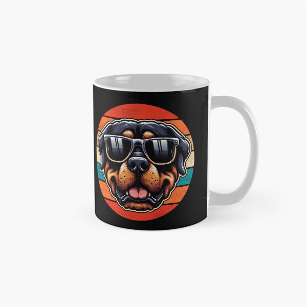 Item preview, Cool Retro Rottweiler Design Rottweiler Wearing Sunglasses designed and sold by Watsonarts.