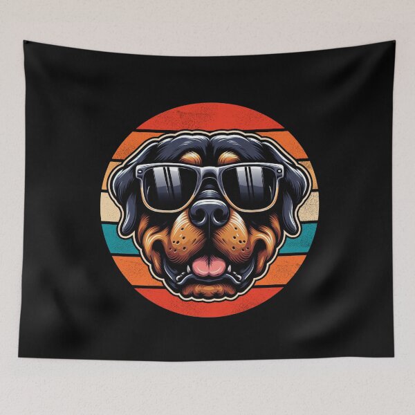 Item preview, Cool Retro Rottweiler Design Rottweiler Wearing Sunglasses designed and sold by Watsonarts.