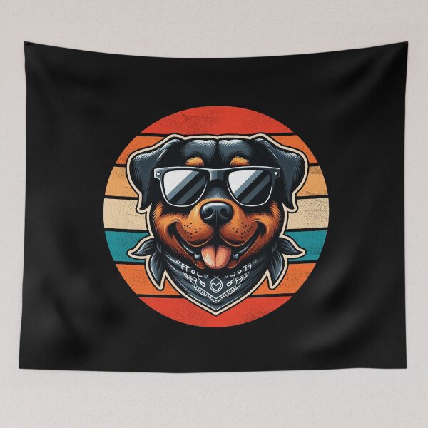 Item preview, Cool Retro Rottweiler Design Rottweiler Wearing Sunglasses designed and sold by Watsonarts.