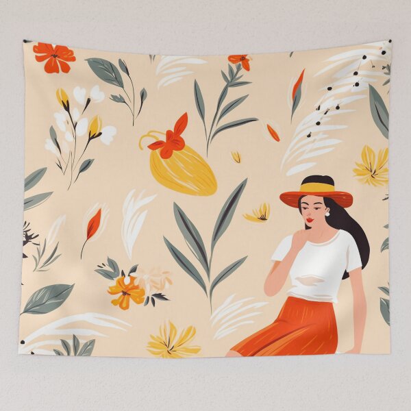 Item preview, vector art in the style of Matisse poster, johanna basford , calming colours designed and sold by Nanthikan.