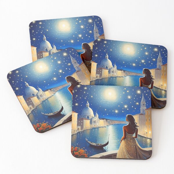 Item preview, Women looking at Venice at night designed and sold by fotofeast.