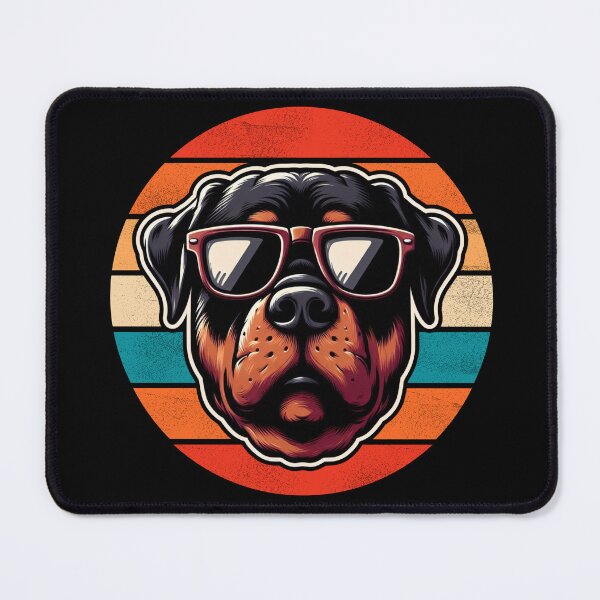 Item preview, Cool Retro Rottweiler Design Rottweiler Wearing Sunglasses designed and sold by Watsonarts.