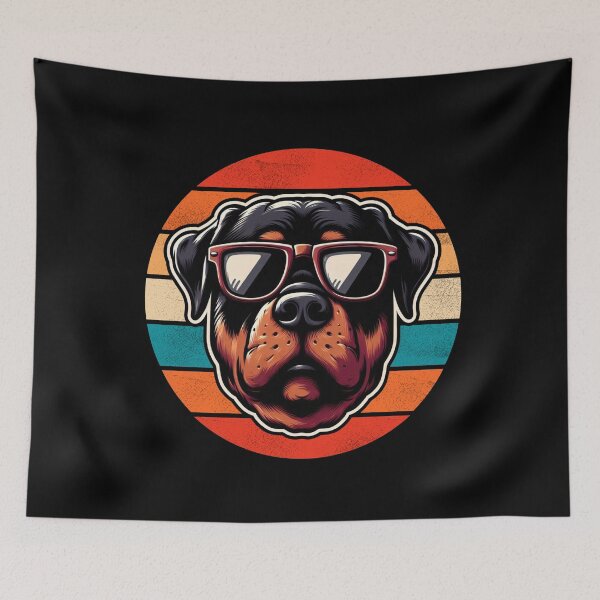Item preview, Cool Retro Rottweiler Design Rottweiler Wearing Sunglasses designed and sold by Watsonarts.