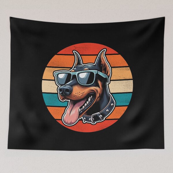 Item preview, Cool Retro Dobermann Design Dobermann Wearing Sunglasses designed and sold by Watsonarts.