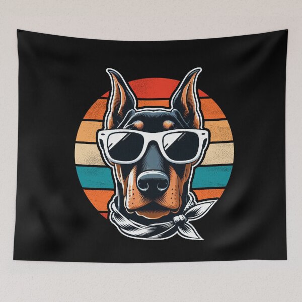 Item preview, Cool Retro Dobermann Design Dobermann Wearing Sunglasses designed and sold by Watsonarts.