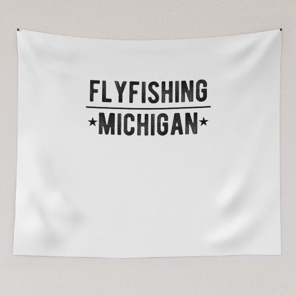 Item preview, FLYFISHING MICHIGAN adventure sports outdoor seafood salmon river water trips tours fishing technique fishes sea nature fun cool gifts  designed and sold by Mad Over Store.