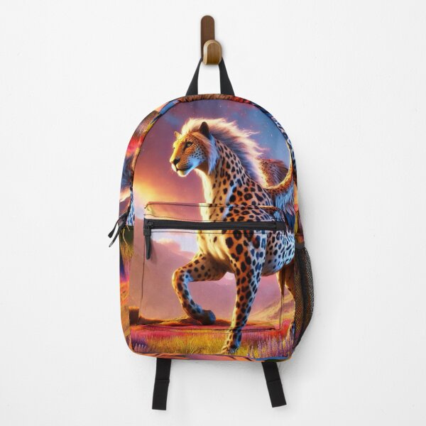 Item preview, Majestic Cheetah Pegasus Horse: Fantasy Hybrid in Vibrant Landscape designed and sold by FantasyHybrids.