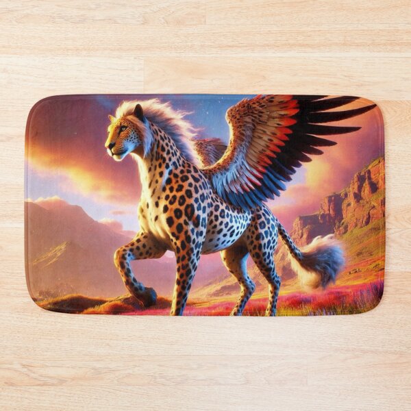 Item preview, Majestic Cheetah Pegasus Horse: Fantasy Hybrid in Vibrant Landscape designed and sold by FantasyHybrids.