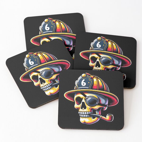 Item preview, Bravest Battalion: Firefighter Skull with Eye Patch 6 designed and sold by artwaves.