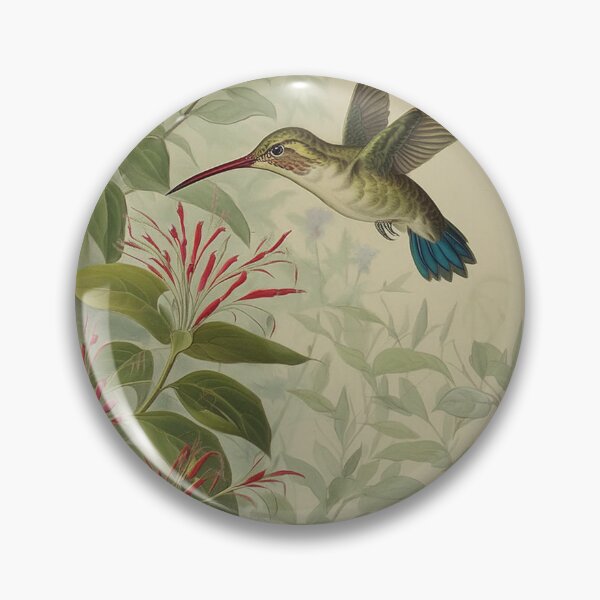 Item preview, Hummingbird flying near a coral bush designed and sold by fotofeast.