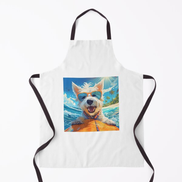 Item preview, White terrier takes selfie while surfing designed and sold by fotofeast.