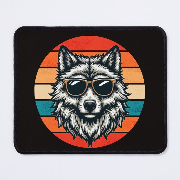 Item preview, Funny Retro Wolf Design Wolf Wearing Sunglasses designed and sold by Oussinc.