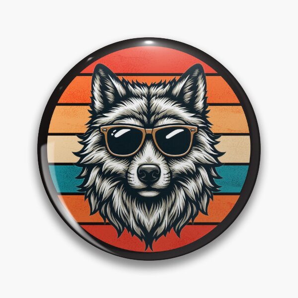 Item preview, Funny Retro Wolf Design Wolf Wearing Sunglasses designed and sold by Oussinc.