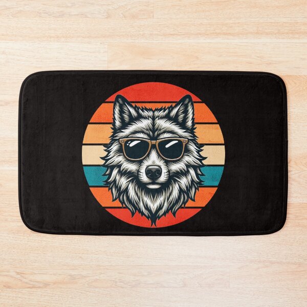 Item preview, Funny Retro Wolf Design Wolf Wearing Sunglasses designed and sold by Oussinc.