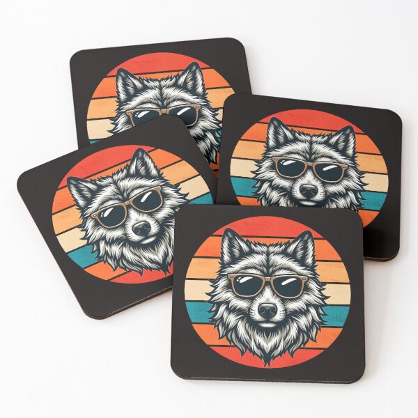 Item preview, Funny Retro Wolf Design Wolf Wearing Sunglasses designed and sold by Oussinc.