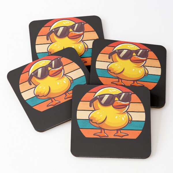 Item preview, Funny Retro Yellow Duck Design Yellow Duck Wearing Sunglasses designed and sold by Oussinc.
