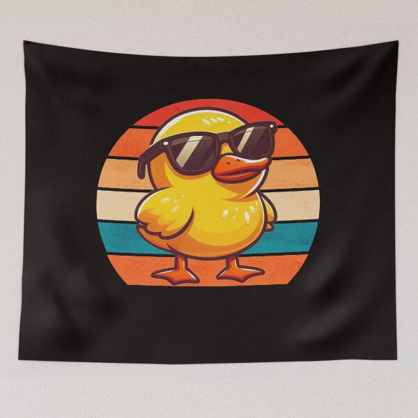Item preview, Funny Retro Yellow Duck Design Yellow Duck Wearing Sunglasses designed and sold by Oussinc.