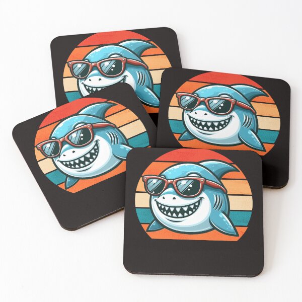 Item preview, Funny Retro Shark Design Shark Wearing Sunglasses designed and sold by Oussinc.
