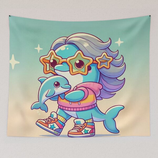 Item preview, Trendy Dolphin Duo designed and sold by Sillytoe.