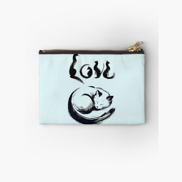 Item preview, "Love Cats" Sumi-e minimalist Japanese Ink Art designed and sold by Nabucodonoshop.