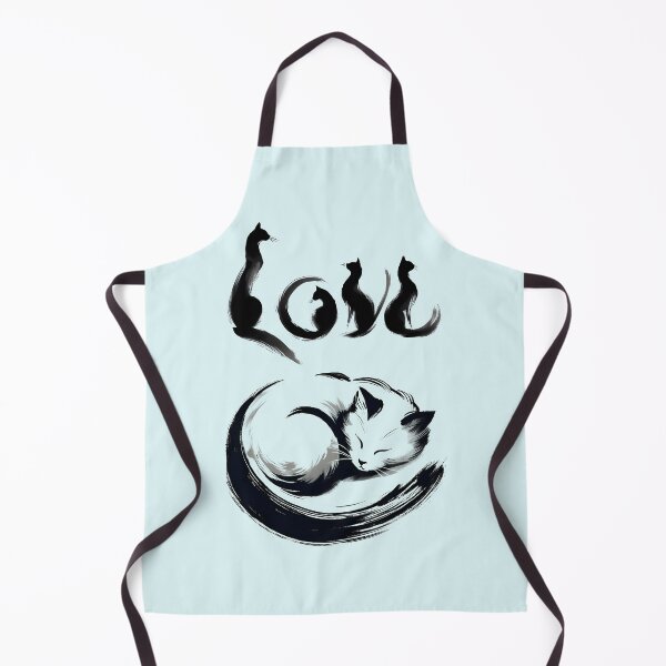 Item preview, "Love Cats" Sumi-e minimalist Japanese Ink Art designed and sold by Nabucodonoshop.