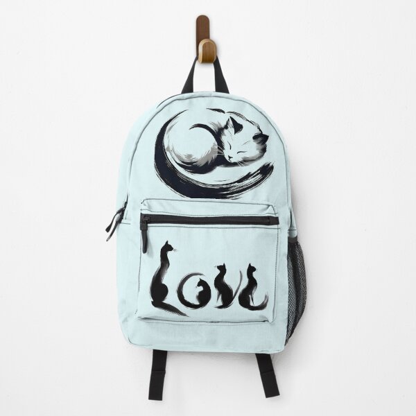 Item preview, "Love Cats" Sumi-e minimalist Japanese Ink Art designed and sold by Nabucodonoshop.
