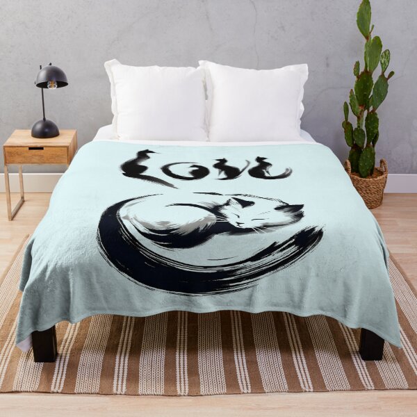 Item preview, "Love Cats" Sumi-e minimalist Japanese Ink Art designed and sold by Nabucodonoshop.