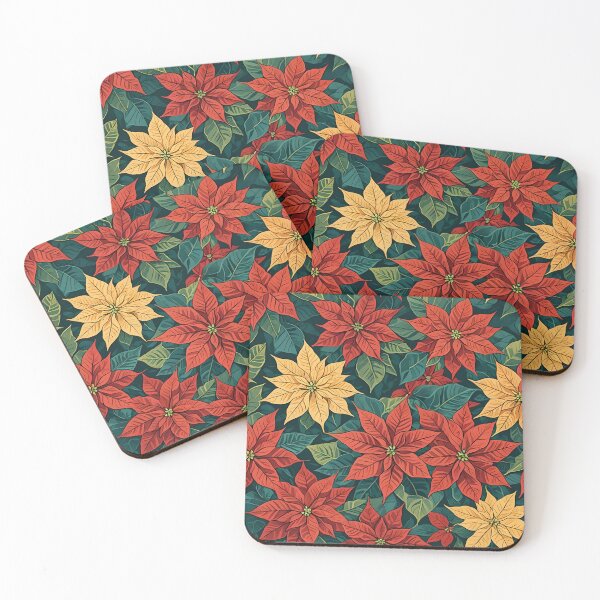 Item preview, Poinsettia Retro Style Abstract Art Complementary Colors 4 designed and sold by taiche.
