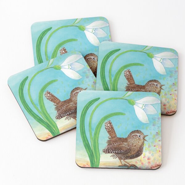 Item preview, Wren Bird and Snowdrop Sing In the Spring Illustration  designed and sold by Julia Doria.