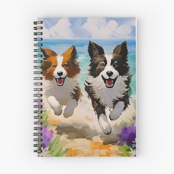 Item preview, Happy border collie dogs running by the sea designed and sold by fotofeast.