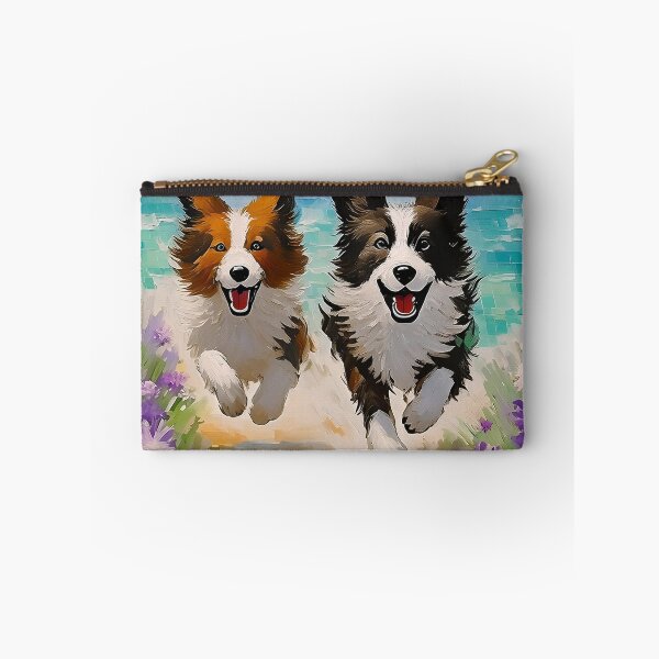 Item preview, Happy border collie dogs running by the sea designed and sold by fotofeast.
