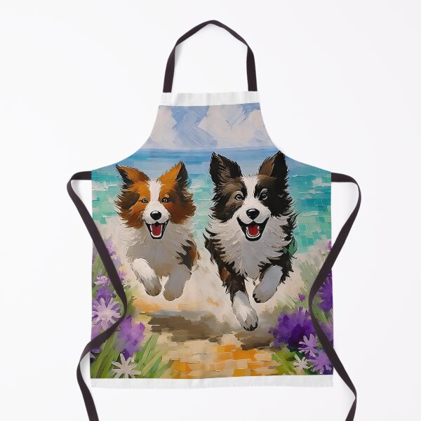 Item preview, Happy border collie dogs running by the sea designed and sold by fotofeast.